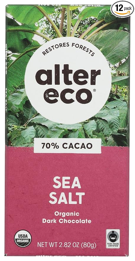 ALTER ECO CHOCOLATE BAR DARK SEASALT 2.82OZ 12PACK