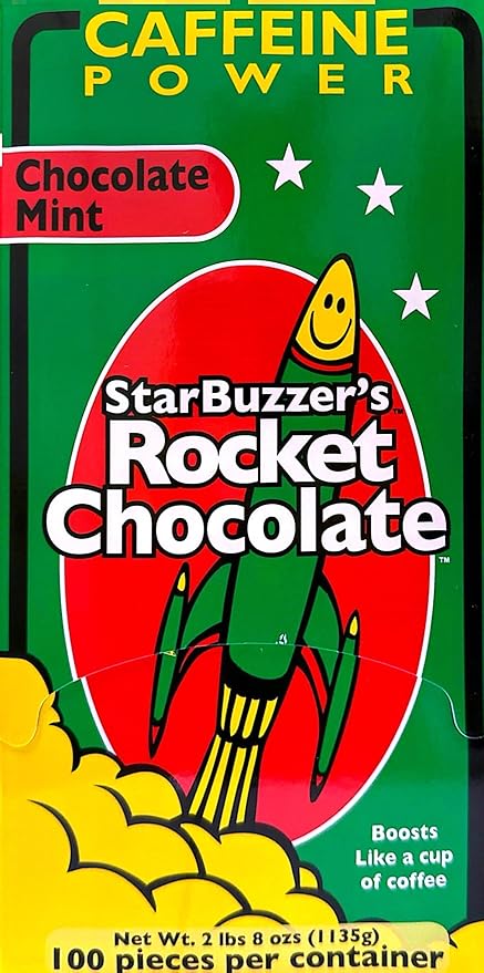 Rocket Chocolate Milk Chocolate Mint Flavored Caffeinated Chocolate Truffles 100 count Mini