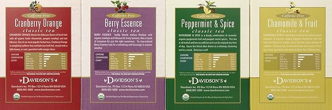 Davidson's Tea Assorted Herbal 8-Count Tea Bags (Pack of 12)