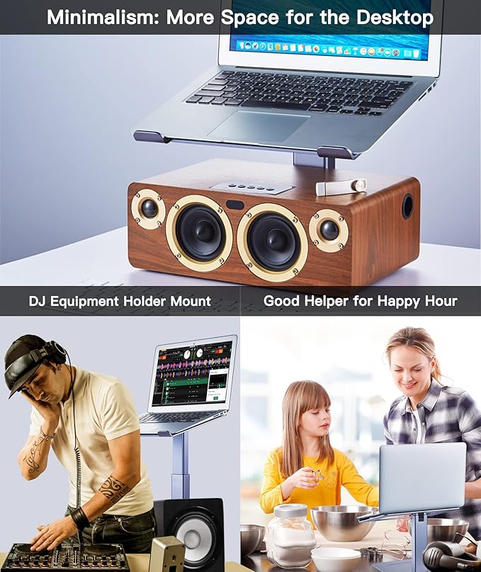 Adjustable Laptop Stand Tall Strong Airflow Suitable for 13.3-17.3 Inch Laptops Lift Screen to Eye Level for Video Conferences