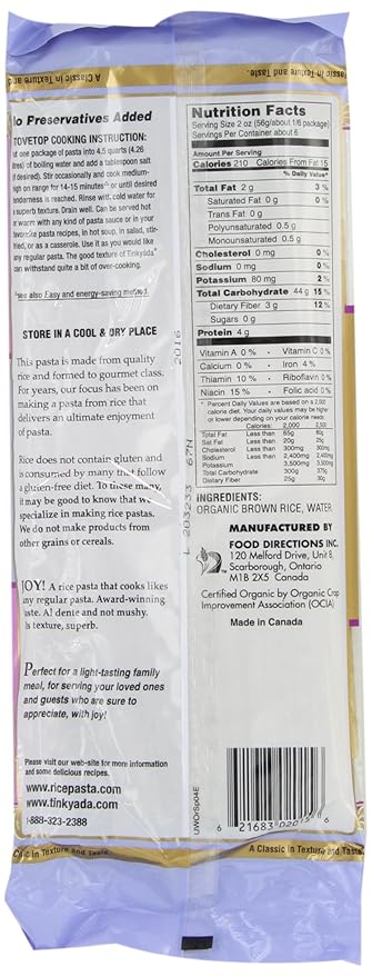 Tinkyada Brown Rice Pasta Spaghetti Organic 12-Ounce (Pack of 6)