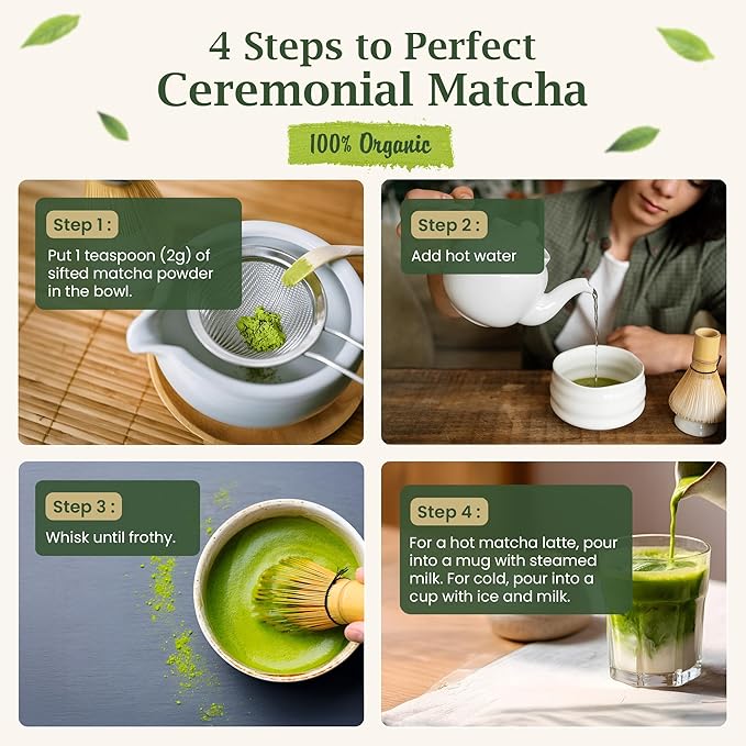 BENBU Matcha Powder - USDA Organic Ceremonial Grade First Harvest Stone-Milled in Japan Authentic Japanese Green Tea No Additives 1.4 oz (40g) Tin