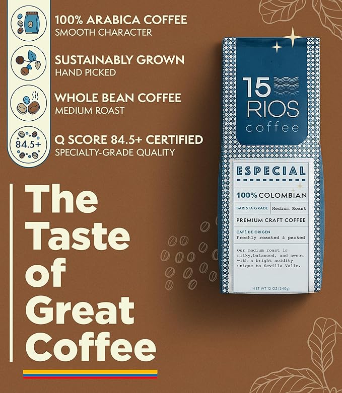 Colombian Whole Bean Coffee Medium Roast Sweet Nutty Notes Bold And Balanced Taste Handpicked Arabica Beans Fresh Roasted High Altitude Single Origin Small Batch Craft Specialty Rich Coffee Gift 12oz