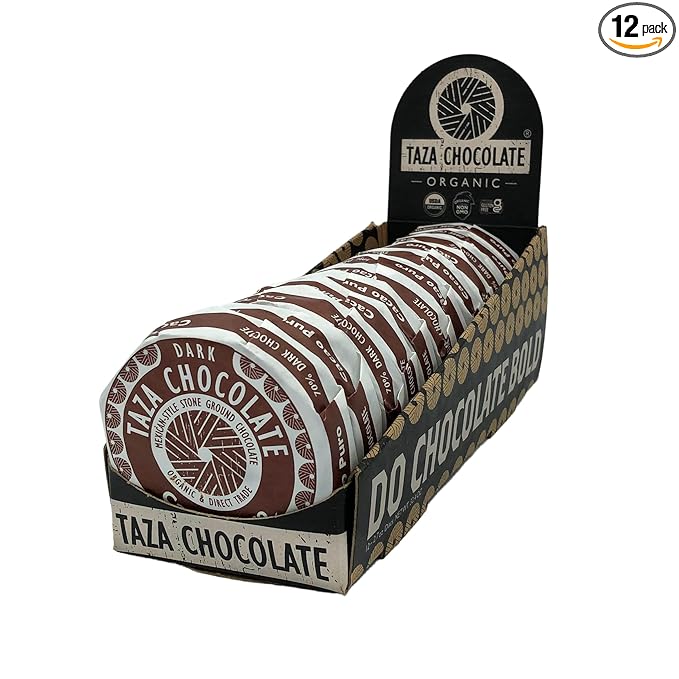 Taza Chocolate Organic Mexicano Disc 70% Dark Chocolate Cacao Puro 2.7 Ounce (12 Count) Vegan