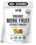 Organic Monk Fruit Extract 5 oz Pure Monk Fruit Sweetener Organic No Erythritol and Zero Calorie Sugar Substitute Powdered Monkfruit Sweetener Keto and Paleo Diet Friendly 458 Servings