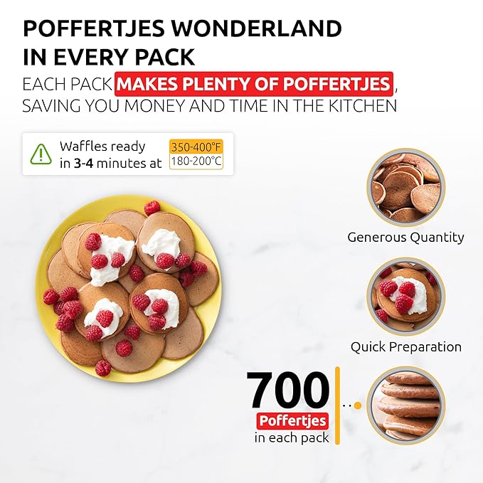 OldSoul Poffertjes Batter Mix | Dough Mix | Chocolate Flavor | 5 Lbs | 700 Mini Dutch Pancakes (5 Lbs Traditional)