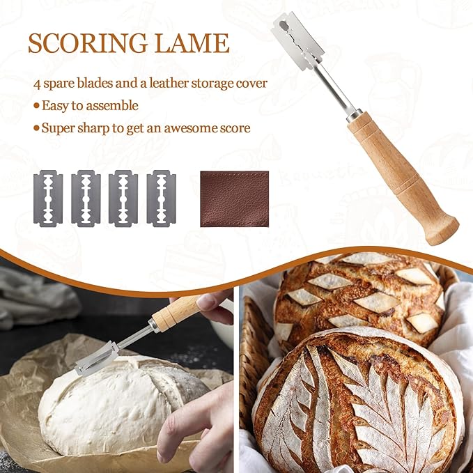 Banneton Bread Proofing Basket Banneton Basket Set Sourdough Proofing Basket Round Proofing Bowls Handmade Rattan Baskets and Liners (Oval &amp Round Baking Set)