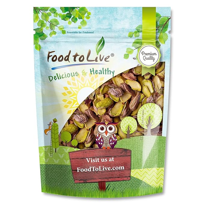 Food to Live Pistachios Halves and Pieces Roasted and Salted 4 Pounds – Crunchy Delicious and Nutrient-Rich Snack High in Protein and Fiber Nuts Perfect for On-the-Go Salads or Baking Vegan K