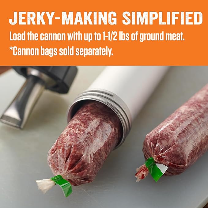 LEM Products Jerky Cannon with Nozzles and Brush Backwoods Seasonings Anodized Aluminum and Stainless Steel