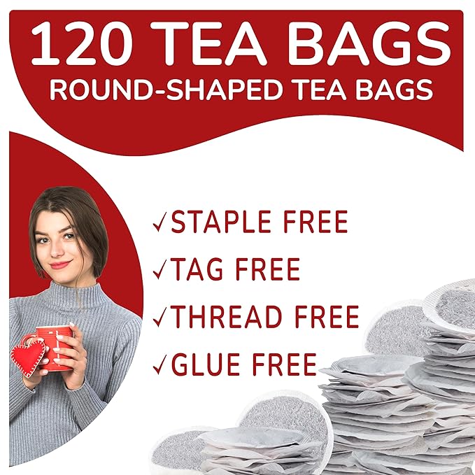 BREWIX Hibiscus Tea Bags (120 Round Tea Bags) | Caffeine-Free Made with Real - Hibiscus Flowers | Naturally Contains Antioxidants &amp can support Overall Health | Premium Quality Round Eco Conscio