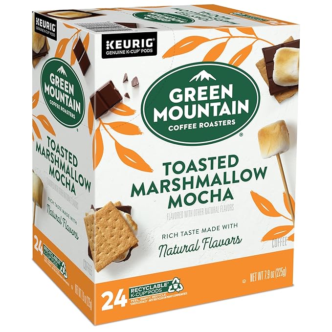 Green Mountain Coffee Roasters Toasted Marshmallow Mocha Keurig Single-Serve K-Cup Pods Light Roast Coffee 96 Count (4 Packs of 24)