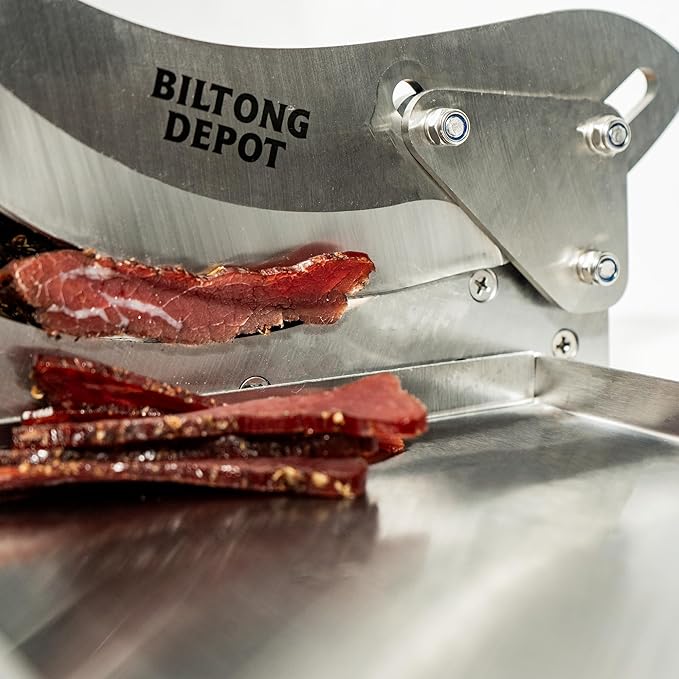 Biltong Depot Stainless Steel Biltong Cutter + Original Biltong Slab (8oz) | Gift Pack | Air-Dried Beef Jerky Snack | High Protein | Keto &amp Paleo Friendly | Zero Sugar | Gluten Free | No Artificia