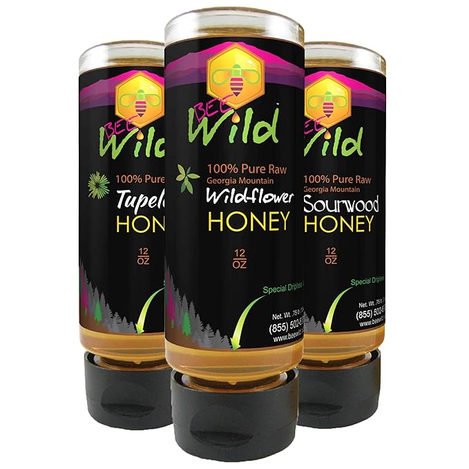 Bee Wild (formerly Organic Mountains) Honey Connoisseur's Tasting Set - Sourwood Wildflower Tupelo