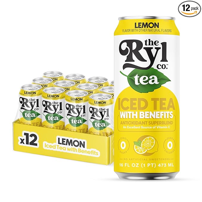 Ryl Iced Tea Lemon Antioxidant Superblend Zero Sugar Low Carb Zero Calorie Iced Tea 16.0 Fl Oz (12-Pack)