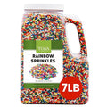 TOSS Rainbow Sprinkles Jimmies 7 Pounds Cake Decorating Topping for Baking and Ice Cream Resealable Container