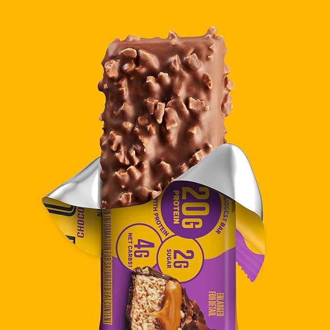 FULFIL Protein Bars Chocolate Peanut Caramel Flavored Gluten Free with 20g Protein Pantry Staples 12 Count