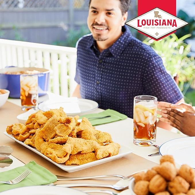 Louisiana Fish Fry Seasoned Fish Fry Seafood Breading Mix 2.88 Pound (Pack of 1) - Season and Cook All Your Fish Shrimp Oysters Vegetables and More to Crispy Perfection