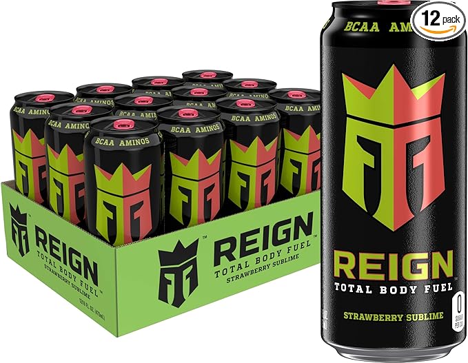 Reign Total Body Fuel Strawberry Sublime Fitness &amp Performance Drink 16 Oz (Pack of 12)