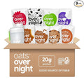 Oats Overnight Party Variety Pack - High Protein High Fiber Breakfast Protein Shake - Gluten Free Oatmeal Non GMO Oatmeal - Cookies &amp Cream Coconut Cream Pie &amp More Flavors (8 Pack + Shaker