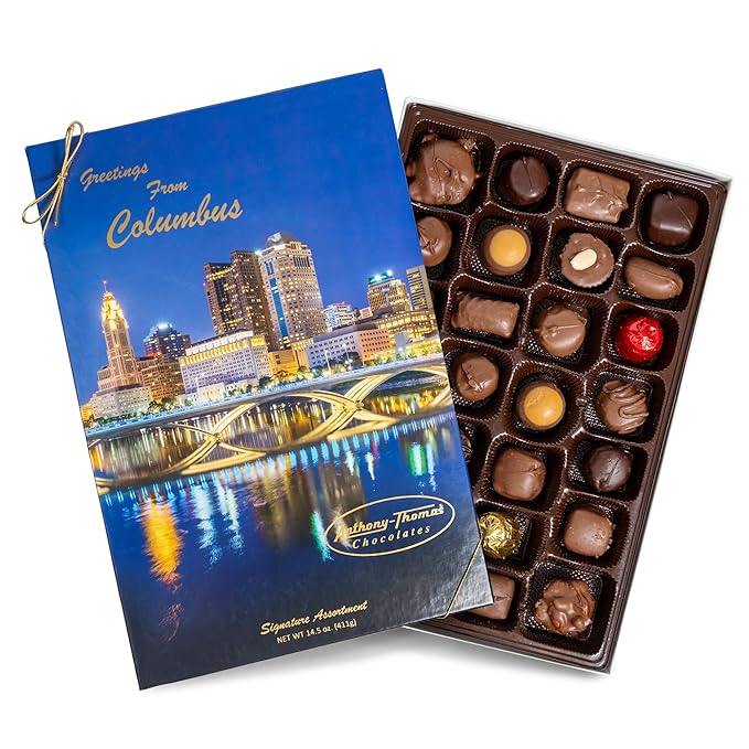 Anthony Thomas Columbus Ohio Skyline Signature Assortment Milk and Dark Chocolate Gift Box (28 count)