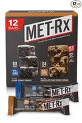 MET-Rx Big 100 Protein Bars Meal Replacement Bars Variety Pack - Super Cookie Crunch and Chocolate Chip Cookie Dough Bars 12 Count 3.52 Oz.
