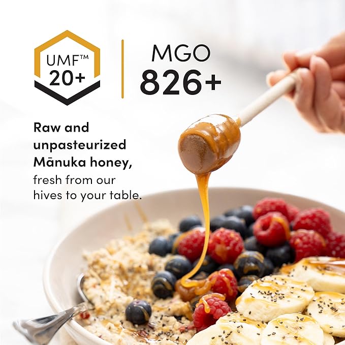 Me Today Manuka Honey UMF 20+/MGO 826+ from New Zealand Authentic Raw &amp Unpasteurized Honey | Raw Manuka Honey for Daily Wellness Support | Delicious Honey Crafted by Bees in 8.8oz
