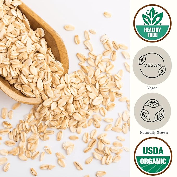 Be Still Farms Organic Oatmeal Regular Rolled Oats - Old Fashioned Oat Bulk (4.8 lb) - 100% Whole Grain | High in Fiber &amp Protein | USA Grown | USDA Certified | Vegan | Non-GMO | Sugar-Free