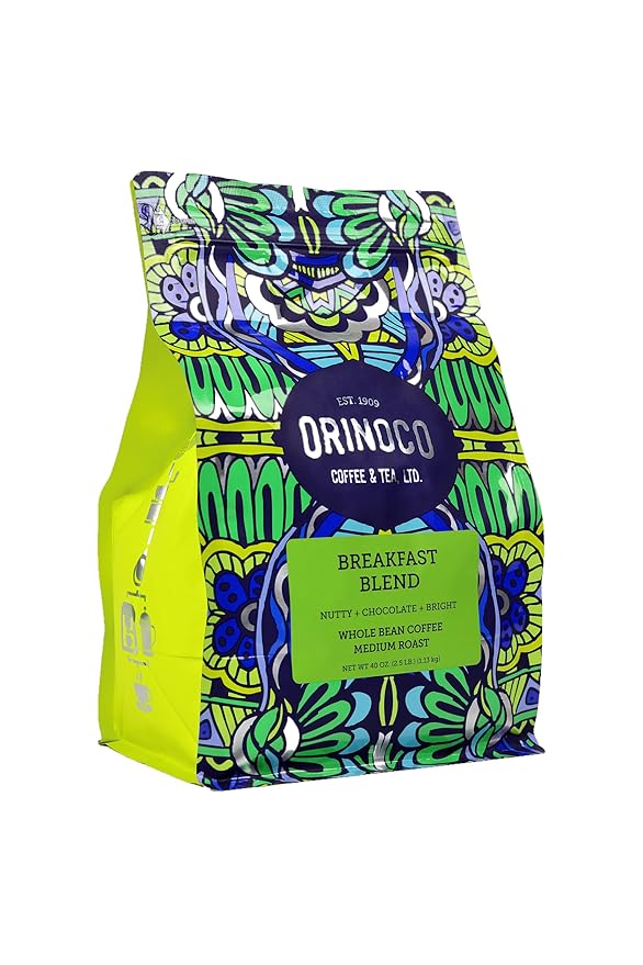 Orinoco Breakfast Blend 2.5lb bag Medium Roast Whole Bean Coffee 100% Arabica Beans