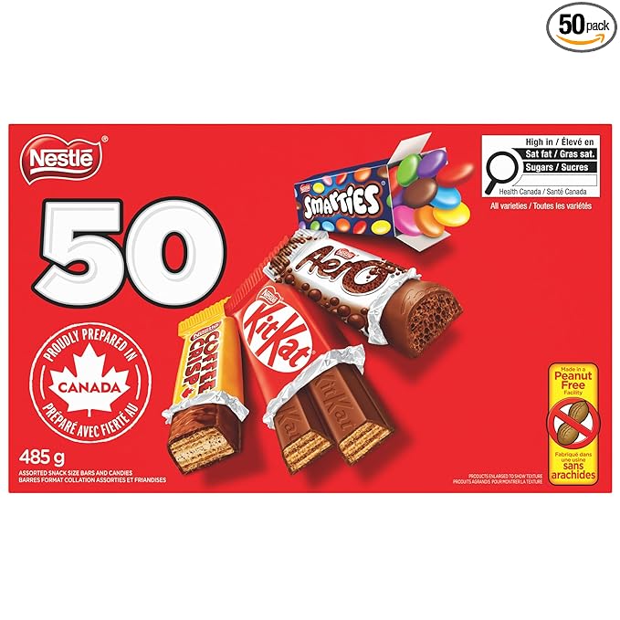 Christmas Chocolate Candy Gift Box 50 Mini Milk Chocolate Bars Includes Coffee Crisps KitkatWafers and more Holiday Chocolate Individually Wrapped Boxes For Stocking Stuffer Gifts Red Gift Box