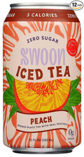 Swoon Peach Iced Tea Zero Sugar Gluten Free 12 Fluid Ounce (Pack of 12)