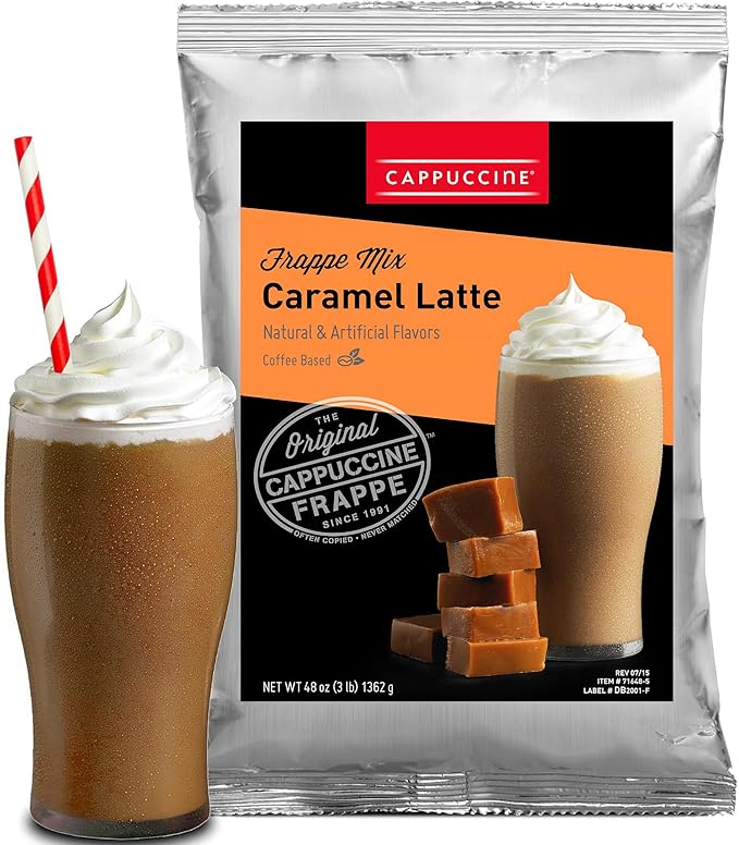 Cappuccine Caramel Latte Frappe Mix 3 Pound (Pack of 1)