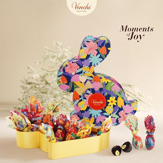 Venchi - Spring Bunny Gift Box with Assorted Chocolates Venchi Spring Collection 5.04 Oz Gluten Free Gift Idea