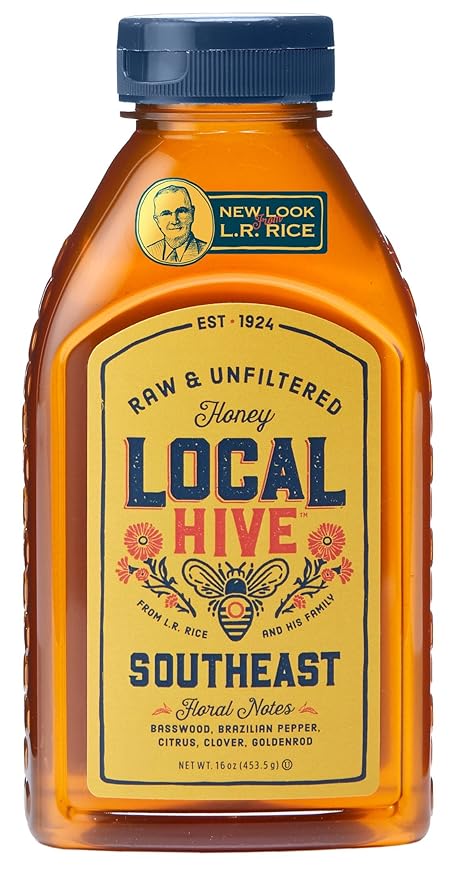 L.R. Rice 100% Pure Honey Raw &amp Unfiltered Local Southeast 16oz