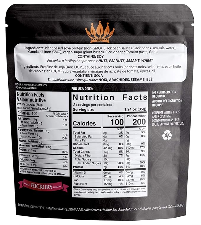 Noble Jerky – Vegan Jerky Variety Pack Plant-Based High Protein Snack 14g Protein Per Bag Vegetarian Non-GMO Meat-Free 5 Pack (2.47oz Bags) (BBQ Teriyaki Chipotle Original Hickory)