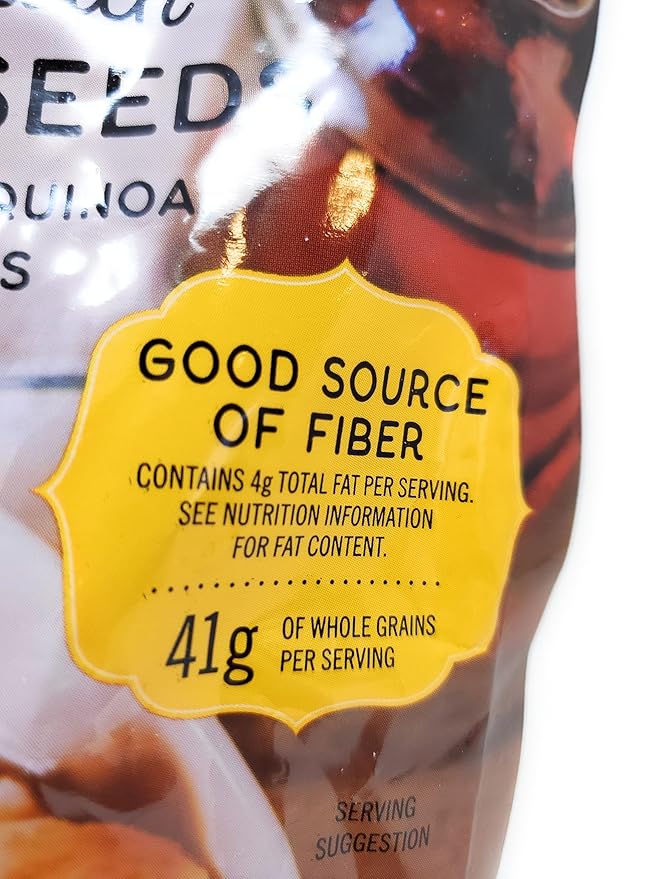 Trader Joe's Gluten Free Organic Rolled Oats with Ancient Grains &amp Seeds Blend of Rolled Oats Amaranth Quinoa Chia Seeds Ground Flax Seeds 41 grams of Whole Grains per Serving Good source o