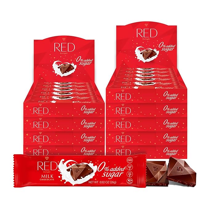 RED Delight®™ Milk Chocolate 12 Count Box of Grab N Go Travel Size Bars (0.92 Ounces Each) (9 Boxes - Total of 108 Bars)