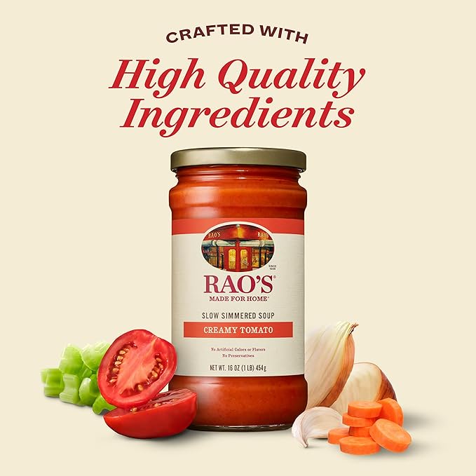 Rao's Homemade Slow Simmered Soup Creamy Tomato 16 Ounce (Pack of 6)