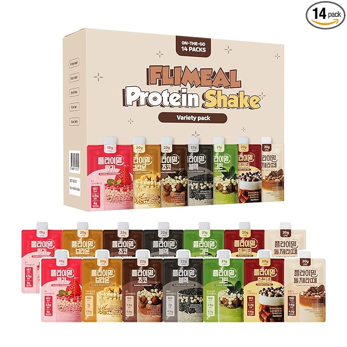 Variety Pack Protein Shake 20g+ Protein Low Sugar Keto-Friendly Meal Replacement Shake With Crunchy Protein Balls (14 Servings Variety)
