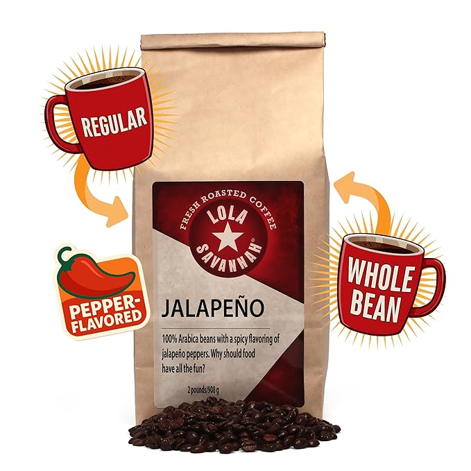 Lola Savannah Jalapeño Whole Bean Caffeinated Coffee 2lb (32 oz)