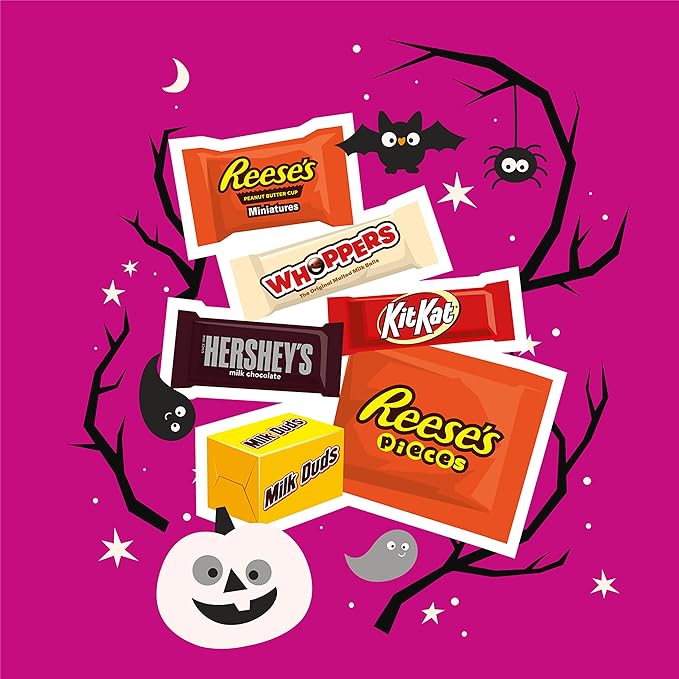 Hershey Assorted Flavored Miniatures Halloween Candy Variety Bag 70.31 oz (220 Pieces) (Pack of 2)
