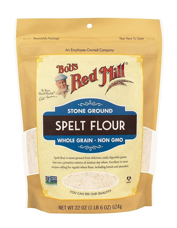 Bob's Red Mill Spelt Flour 22oz (Pack of 4) - Whole Grain Vegan Kosher