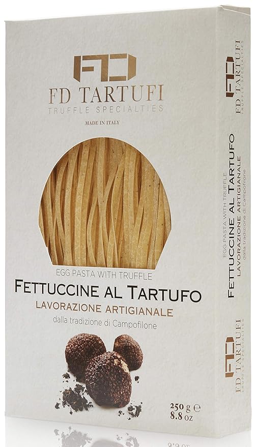 FD TARTUFI Fettuccine Pasta with Truffle (250g) 8.8oz | Made in Italy | Truffles | Handed down 14th Century recipe | Gourmet cooking