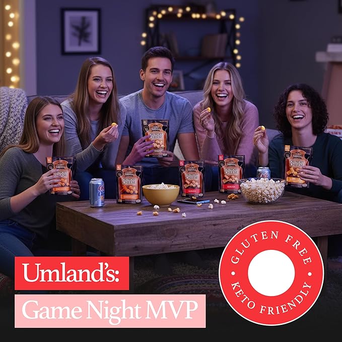 Umland’s Crunchy Cheese – Variety Pack (4 × 1.9 oz Bags) | Cheddar Colby Jack Pepper Jack Gouda | Real Cheese Keto Low-Carb High-Protein Gluten-Free Snack