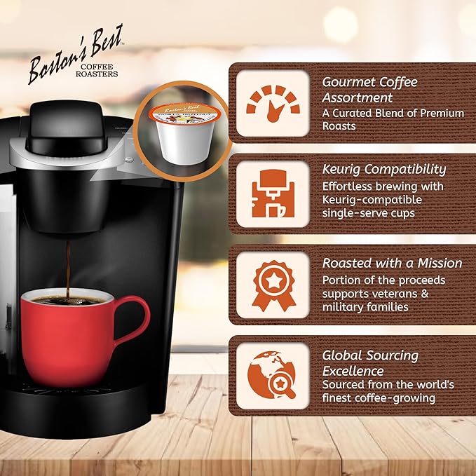 Boston’s Best Coffee Roasters Single Serve Cups - Assorted Coffee Pods – French Vanilla Jamaican Me Crazy Hazelnut Crème &amp Vanilla Hazelnut – 80 Ct