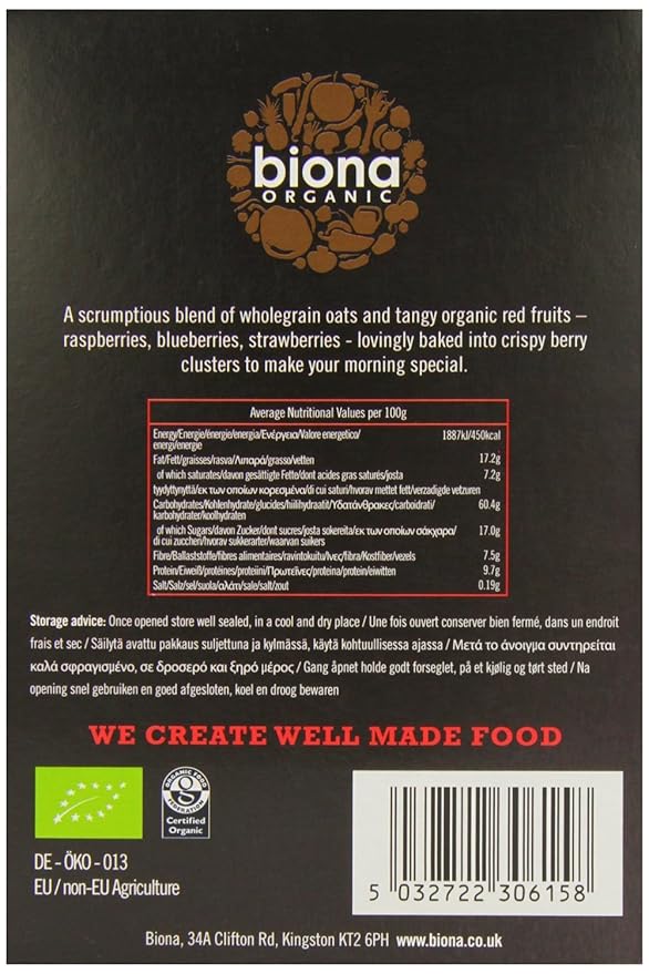 (2 Pack) - Biona - Org Wild Berry Granola | 375g | 2 PACK BUNDLE