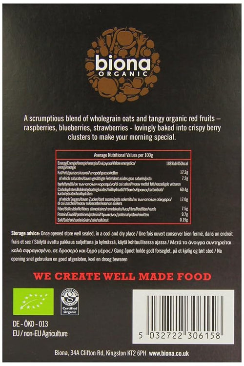 (2 Pack) - Biona - Org Wild Berry Granola | 375g | 2 PACK BUNDLE