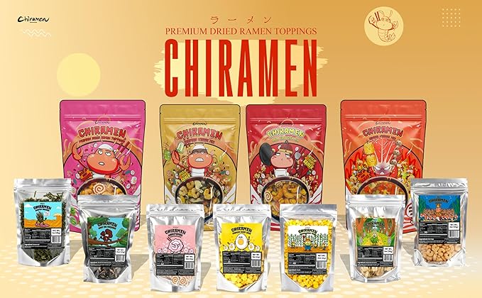 CHIRAMEN Mala Crawfish Mix Ramen Toppings – Crawfish Fish Cake Squid Imitation Crab Egg Corn Cabbage &amp Plant-Based Beef for Cup Noodles Ramen Bowls &amp Soups