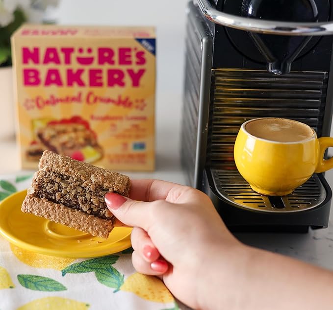 Nature's Bakery Oatmeal Crumble Bars Raspberry Lemon Real Fruit Vegan Non-GMO Breakfast Bar 6 boxes with 6 twin packs (36 twin packs)