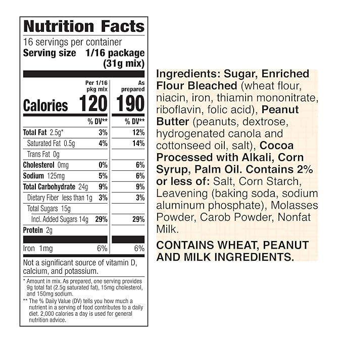 Betty Crocker Delights Peanut Butter Cookie Brownie Bar Mix 17.2 oz. (Pack of 8)