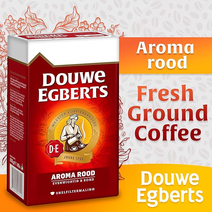 Douwe Egberts Aroma Rood (Course Grind)Imported From Holland 17.6 Oz (Pack of 6)